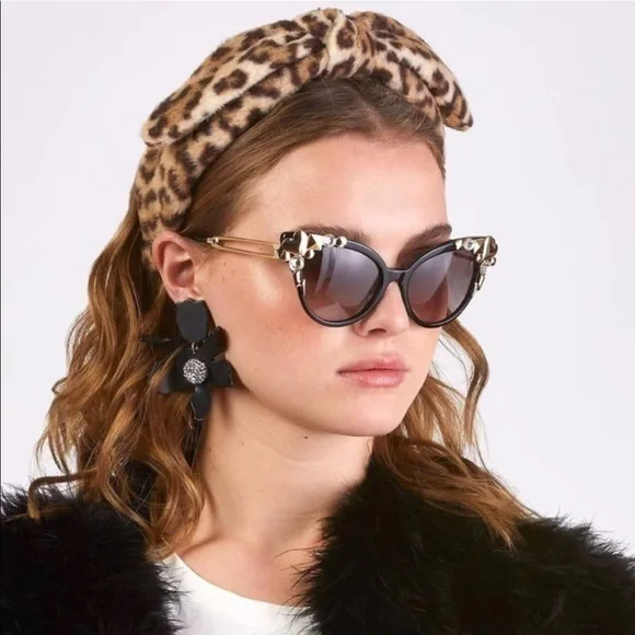 LELE SADOUGHI Veronica Leopard Fleece Bow Headband. LELE SADOUGHI Veronica Leopard-Pattern Fleece Bow Headband  main image 3